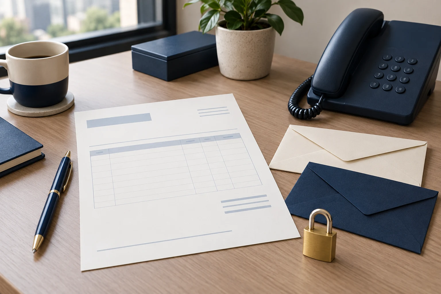 Factura sin datos, teléfono y candado como concepto de verificación del proveedor