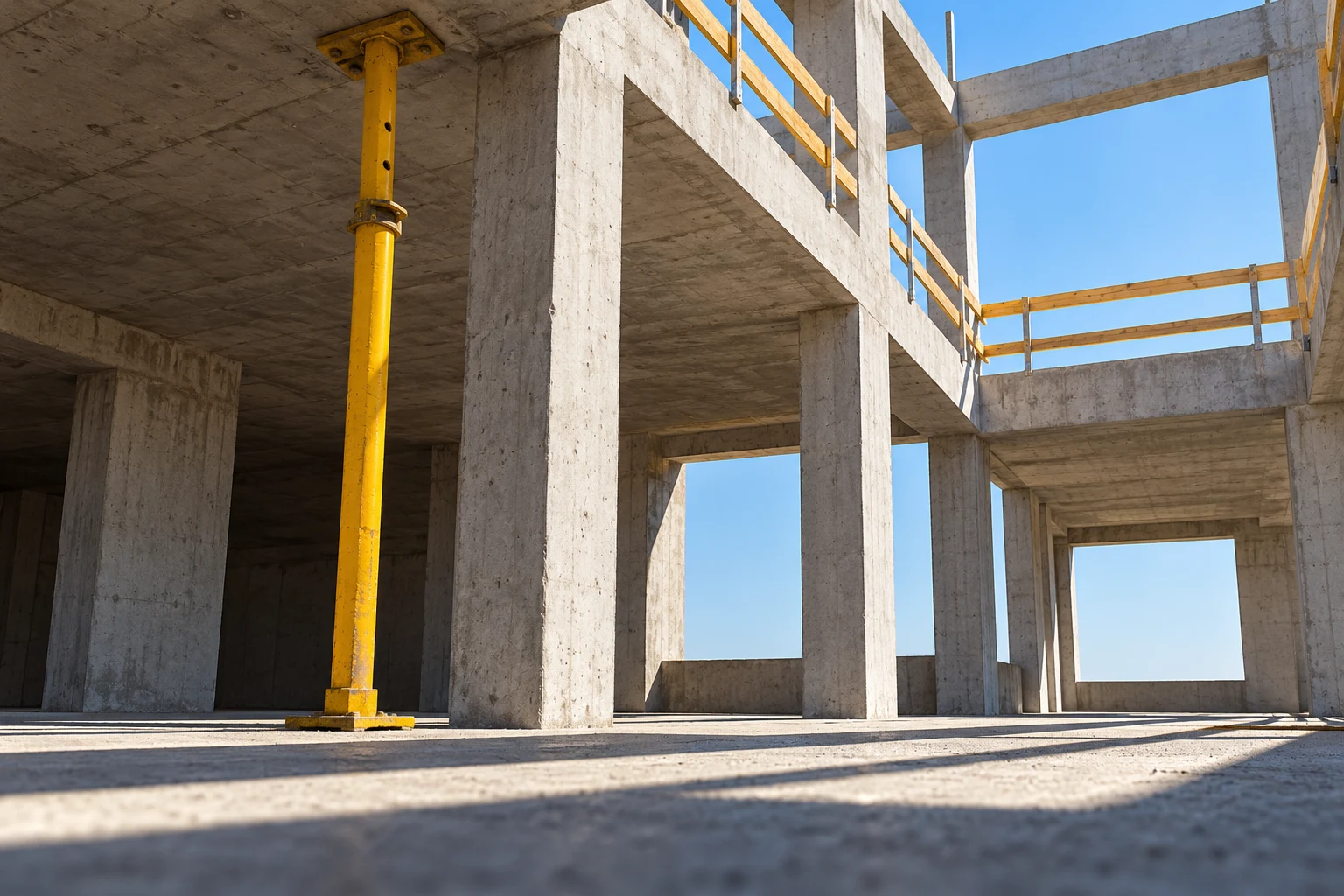 Ilustración IA de una estructura en construcción inventada; no documenta una obra italiana ni representa las cifras de Istat.